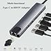 6 in 1 Type C to HDTV Adapter, USB C Hub with LAN Port, 4K HDMI Output USB C Adapter Compatible with MacBook Series, Chromebook, Laptop, Mouse, Keyboard, Flash Drive, Hard Disk