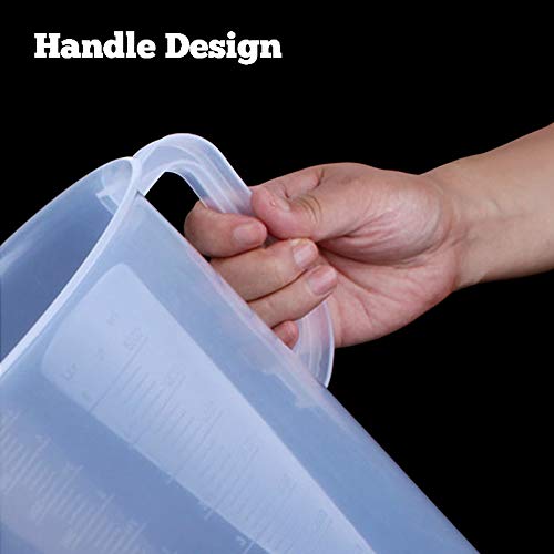 Kalevel Plastic Beaker 5000Ml With Handle Graduated Measuring Cup Clear Lab Kitchen Measuring Pitcher Liquid Polypropylene Measuring Cup With Pour Spout (5000Ml) #TOP3