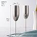 Oak & Steel - 4 Silver Stainless Steel Champagne Flutes 10 oz with Gift Box - Elegant, Solid & Unbreakable - Outdoor Parties, Picnic, Beach & Pool