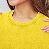 Oversized T Shirts for Women Heavyweight Cotton Tees Oversized Acid Washed T Shirts 2025 Trendy Women's T Shirt Hiking Golf Gym Plus Size Yellow #4