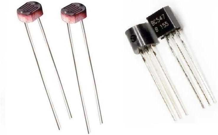 Vary Useful Combo of 2pcs BC547 Transistors & 2pcs LDR Sensor Photoresistor Pair of (2pc each)
