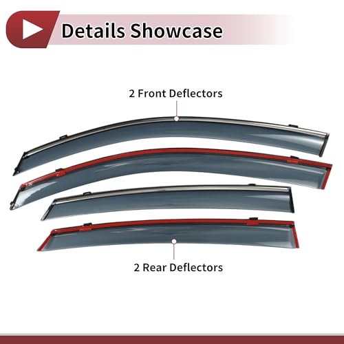 HEROFFIX 1 Set Fensterabweiser für Honda Civic 2016-2021 Seitliche Fensterabweiser Schwarz