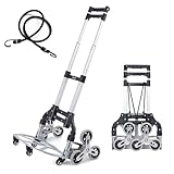 Dripex Treppensteiger Sackkarre klappbar bis 60kg, Aluminiumlegierung, 6 Räder...