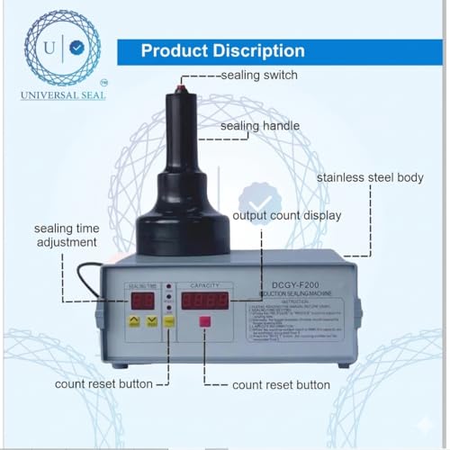 Image of DCGY-F200 Economic Induction Sealing Machine | 20-80mm Cap Foil Sealer | Portable Handheld Bottle Induction Sealer for Leak-Proof & Tamper-Evident Packaging
