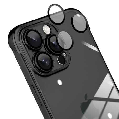 Coque transparente galvanisée noire iPhone 16 Pro Max rigide sans bord protectrice