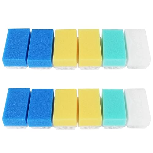 Mocturnity Esponja de bebé (12 piezas) Dispositivo de lavado de espuma suave con tapas de pesaje Cepillos para el cuerpo, el cabello y la piel de la cabeza para limpiar la suave esponja sensorial del