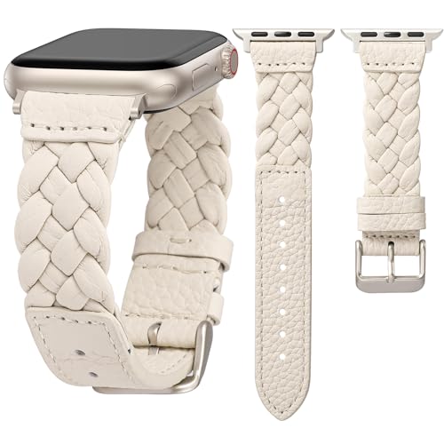 TOYOUTHS Braided Leather Strap for Apple Watch