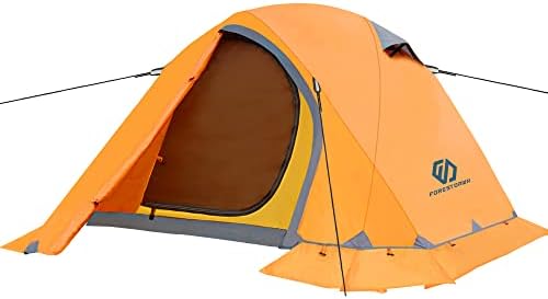 ForestDawn Camping Tent for 2 Person with 3 Aluminum Alloy Poles,Waterproof Windproof 4 Season Tent,Double Layer,Easy Setup,Professional Camping Tent for Outdoor Hiking,Mountaineering,Survival