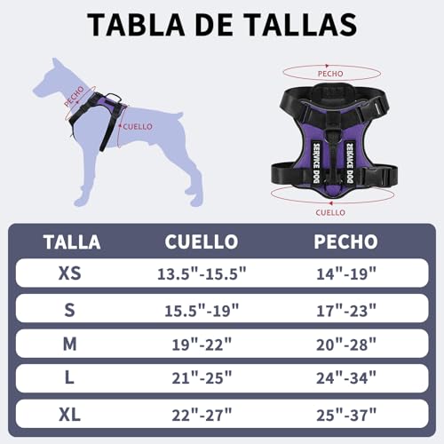 COMSLE Arnes Perro Grande Mediano Pequeño sin Tirones, Arnes Antitirones Antiescape Perro Ajustable Reflectante, Peitoral para Cão Transpirable, Violeta, XS - imagen 6