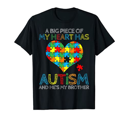 Autismo Hermano Sistser Awareness Month Aspergers Pride Gift Camiseta
