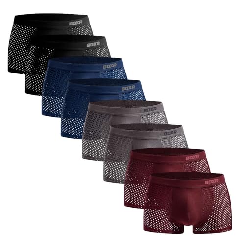 BOXR Underwear Boxers en Bambou - Lot de 8 - Doux comme de la Soie et Respirants (S-3XL)