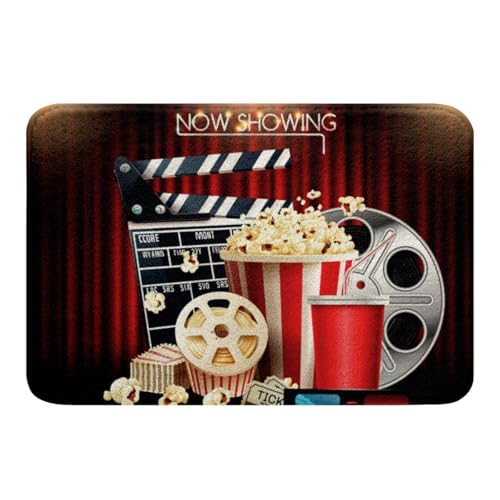 Erosebridal Vintage Cinema Bath Rugs & Mats - Movie Theater Decor, 16"x24"