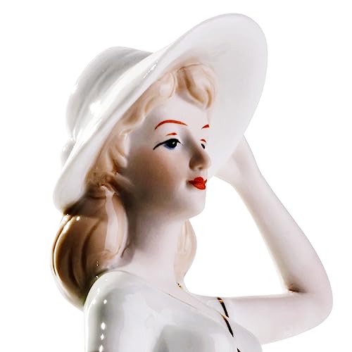 Mtme Ṁṭḿè Porcelain Figurines Lady Back With Flowers, Sculpted Statues, Handcrafts, Art Ware, Sculpture, Home Décor, (Ornament, Decoration, Gift) #TOP5