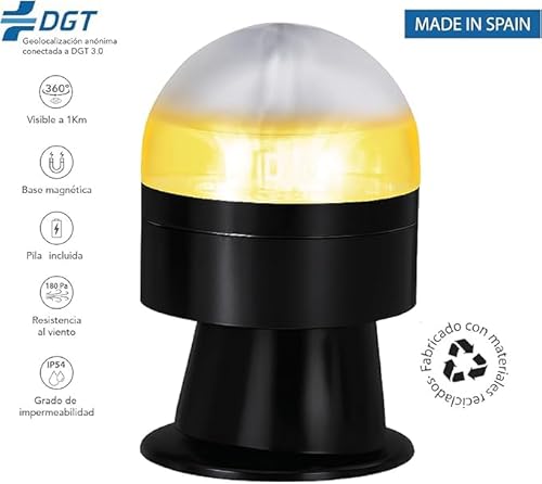 Miniatura 2 de Genérico Luz De Emergencia V16 Con Geolocalización, Homologada Dgt, Sim Y Datos Hasta 2038, Obligatoria En Enero 2026 Baliza Con Martillo De Emergencia, Chaleco Reflectante
