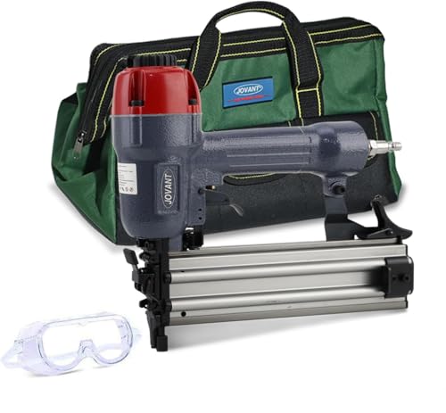 18GA Pneumatic Brad Nailer,Accepts 5/8 to 2Inch Brad Nails & Crown 5/8 to 1-5/8 Inch Staple.2 in 1 Nail Gun, Ideal for Upholstery, Woodworking(Include Portable Bag)