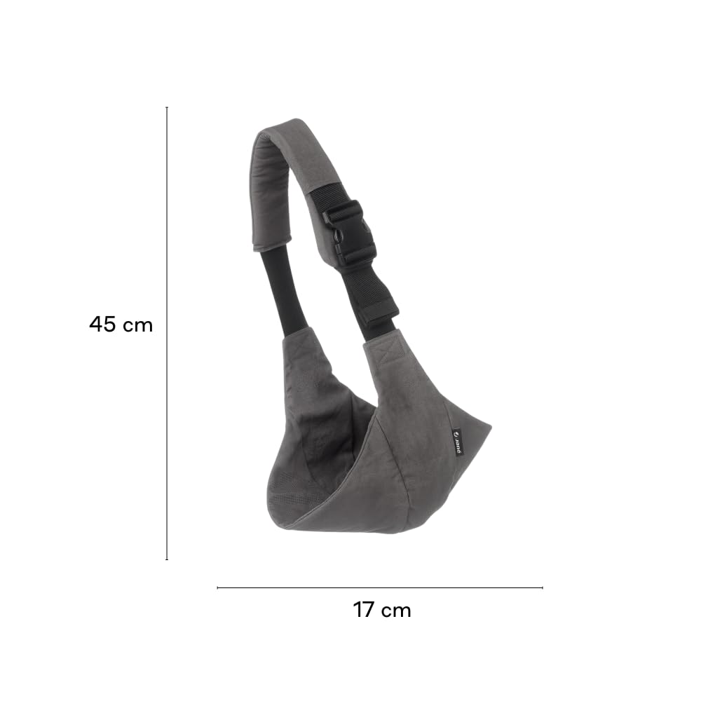 Jané Catch Écharpe de Portage Bébé Hanche, Portage Latéral, Réglable, Ergonomique et Antidérapante, 100% Coton, 9-48 Mois, Gris