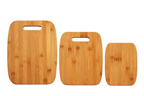 Cutting Board set 3 Ecofriendly Multipurpose Durable Bamboo Chopping Mat - Meat & Veggie Prep-