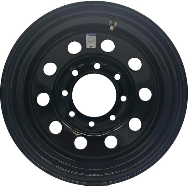 Premium Service 16x6-8 on 6.5 Modular Steel Trailer Wheel (White/w Pinstripes)