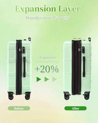 Image of Carry On Luggage 20 Inch With Spinner Wheels, Hardside Suitcase with TSA Lock, Expandable Carry On Suitcase for Women