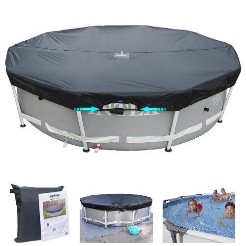SIHAIAN 8Ft Round Pool Cover Prevents Water Accumulation Stock Tank Pool Cover Quick Installation and Removal One-Piece Pool Cover Lockable Windproof UV-Resistant Tear-Resistant Solar Cover