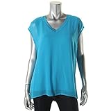 Calvin Klein Women's V-Neck Chiffon Layer Top