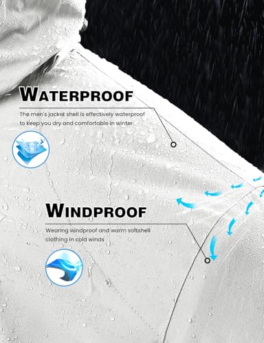 Image of TBMPOY Men's Winter Ski Jacket Waterproof Warm Snow Insulated Coat Fleece Lined Snowboard Hooded Raincoat