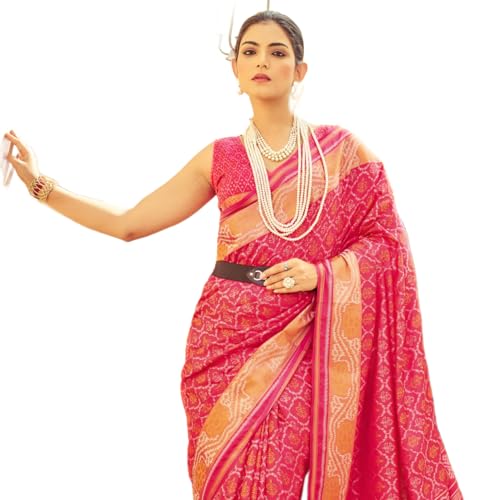 Image of SWORNOF Women's Kanjivaram Soft Silk Banarasi Sarees With Unstiched Blouse Piece