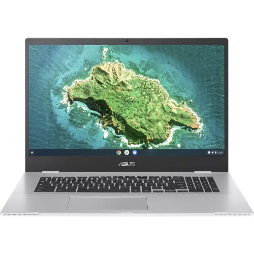 ASUS Chromebook CX1 Laptop | 17,3" HD+ entspiegeltes Dispaly | Intel Celeron N4500 | 8 GB RAM | 128 GB eMMC | Intel UHD Graphics | ChromeOS | QWERTZ Tastatur | Transparent Silver