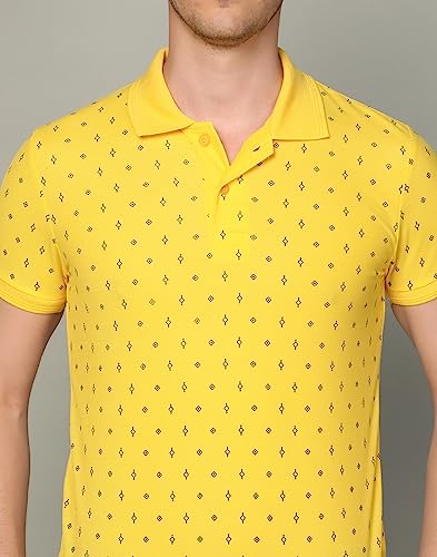 Image of INKKR Men's Printed Polo Neck Half Sleeve Multicolor T-Shirt