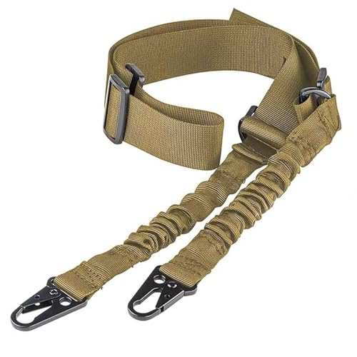 CVLIFE Two Points Sling with Length Adjuster Traditional Sling with Metal Hook for Outdoors Khaki