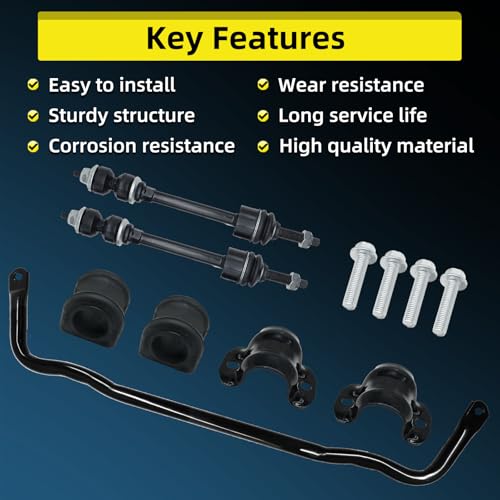 55398938AC Front Suspension Stabilizer Sway Bar Kit for Dodge Ram 1500 4x4 2009-2018 Ram 1500 Classic 2019-2022 4WD K80894 Front Sway Bar Swaybar Link Kit 55398938AB by reemplazo - Image 4
