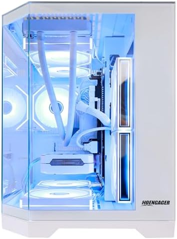 AI Gaming PC Desktop, Radeon RX 9060 XT 16GB, AMD Ryzen 7 7800X3D, 32GB DDR5 RAM, 1TB PCIe + 2TB SATA SSD, 240mm AIO & ARGB Software Fan Light Control, 850W PSU, Win 11 Prebuilt Computer, White — view 6