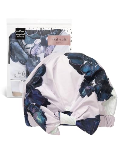 Image of Kitsch Luxury Shower Cap for Women - Waterproof and Mold Resistant, Reusable Shower Caps (Floral)