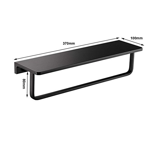 Barra de toalla de aluminio negro mate para colgar en pared de baño 3