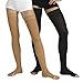 Produktbild 23-32 mmHG KOMPRESSIONS STRÜMPFE Stütz Strümpfe AG, Medizinische Klasse KKL II CCL 2 Schenkelstrümpfe mit offene Spitze (XL (170-182 cm), Schwarz)