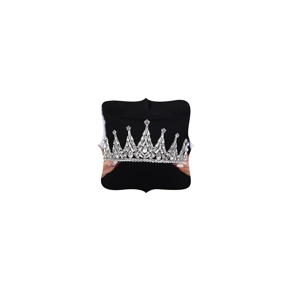 JWICOS Tiara plateada de boda y coronas para mujer, tiara de reina de diamantes de imitación para mujer, corona de princesa, tiara de cumpleaños, tocados para boda, graduación, fiesta, concurso, Talla