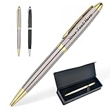 EDSG Personalized Pens Custom Pens Engraving Pen with Name Custom Pen Personalized Gifts for Men Women Birthday Christmas Gradutaion Thank You Gifts (Silver)