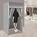 Portable Clothing Store Fitting Room, Folding Fitting Room Portable Dressing Room Freestanding Foldable Changing Room with Curtain for Clothing Shops, Shopping Malls (Silver Gray)