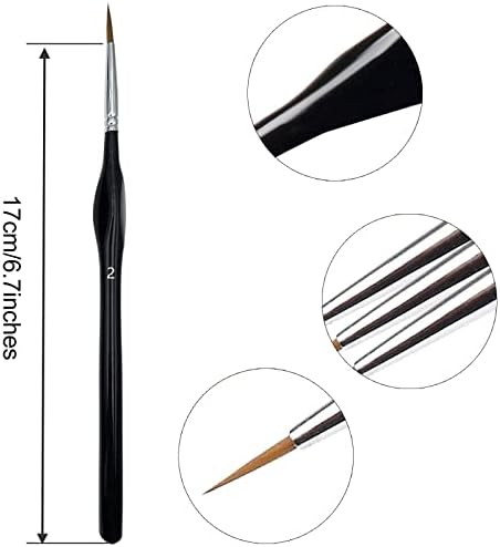 Detail Paint Brush Set , 5 Pcs Miniature Brushes for Fine Detailing , Art Painting , Acrylic Watercolor , Oil Painting