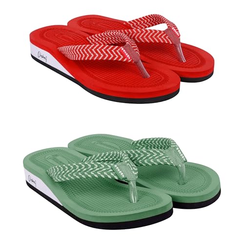 Image of Dashny Women's (1436-1434) |Extra Super Soft Comfortable Slippers |Red Brown Casual Slides Slippers