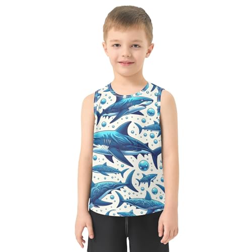 susiyo Sharks Sea Animals Boys Sleeveless Tank Top Girls Athletic T Shirt2
