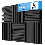 TroyStudio Acoustic Studio Absorption Foam Panel - Broadband Sound Absorber - Periodic Groove Structure - 12'' X 12'' X 2'', PACK of 6