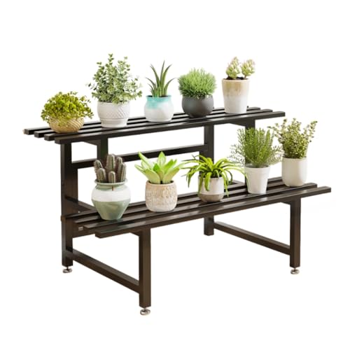 TPPTフラワースタンド 屋外 プランタースタンド 3/4段 花台 ガーデンラック 屋外 植物棚 園芸ラック-300KG耐荷重 観葉植物台 横型 盆栽棚 植物スタンド 盆栽スタンド 錆びない 簡単組み立 室内/屋外 玄関/庭/バルコニー用 (長さ80cm,