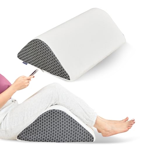 Image of Orista Knee Wedge Pillow I Triangle Shape Orthopedic Cushion for Leg Elevation, Pain Relief, Post-Surgery Recovery I Memory Foam with Washable Cover & 2-Year Warranty