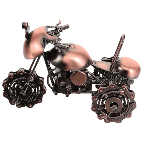 Modèle réduit moto en fer et cuivre ancien à la finition artistique