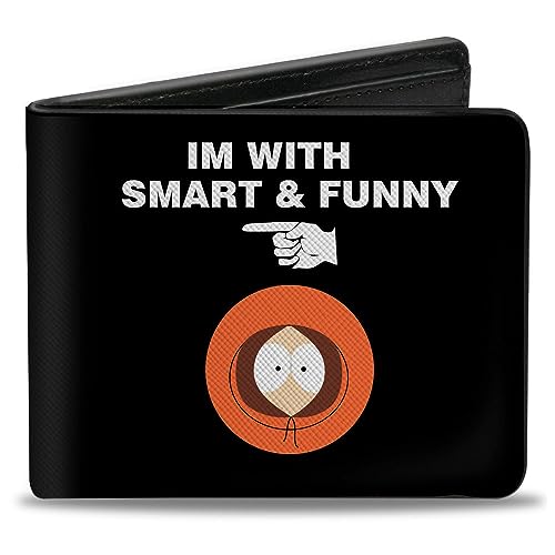 Buckle-Down Comedy Central Wallet, Bifold, South Park Cartman and Heidi Im With Quotes Black White,...