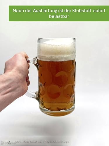 Staik Industrieklebstoffe Acrybond UV-Kleber: Glaskleber für zuverlässige Glas-Glas und Glas-Metall-Verbindungen | mit Lampe | Made in Germany (2002 - dünnflüssig mit Lampe)