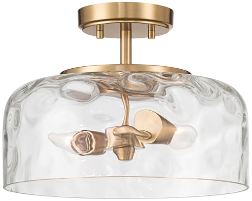 Possini Euro Design Possini Euro Luther 13\" Wide Warm Brass 2-Light Ceiling Light - Thumbnail 7