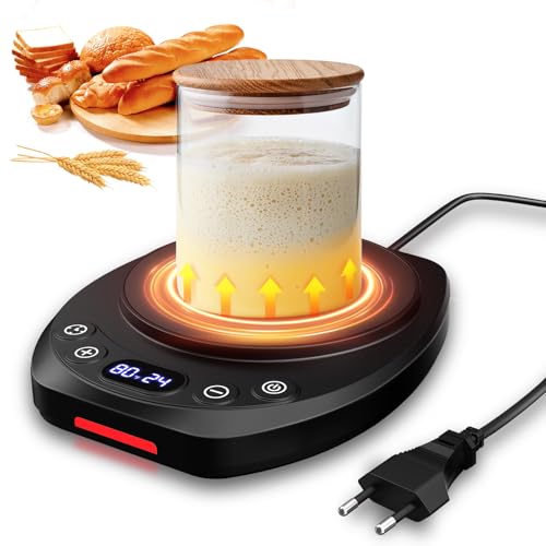 Calentador de masa madre MQUPIN, herramienta para hornear pan de 21 a 49 °C, control preciso de temperatura, caja de fermentación con temporizador de 24 horas para la fermentación de masa madre