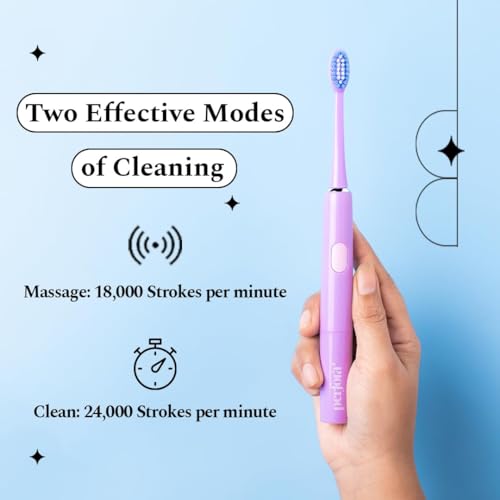 Perfora Electric Toothbrush, 2 Modes, AAA Powered, 2 Brush Heads, 90 Days Battery Life | 1 Year Warranty | Electric Brush, Electric Toothbrush For... - Image 7